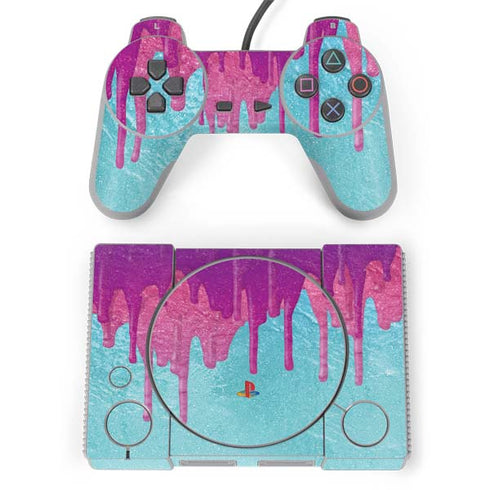 Paint Splatter Purple PlayStation Classic Bundle Skin